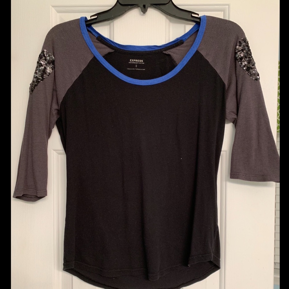 Sequin sleeve shirt